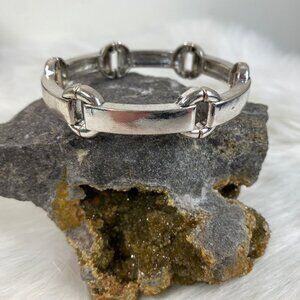 Silver Tone Stretch Bracelet Horse Briddle Bit